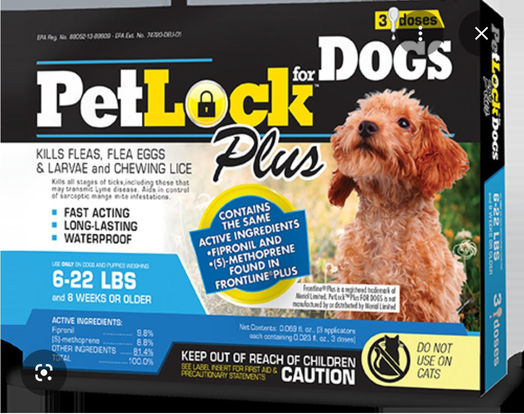 Petlock flea medication dogs 6-22